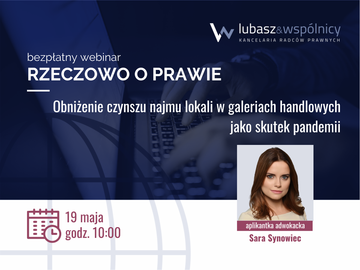 Obniżenie czynszu najmu lokali w galeriach handlowych jako skutek pandemii