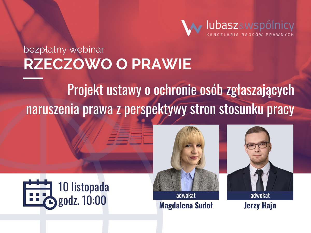 Projekt ustawy o ochronie osób zgłaszających naruszenia prawa z perspektywy stron stosunku pracy