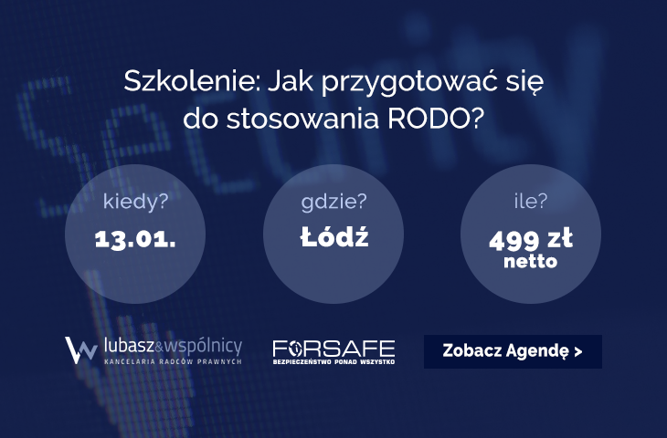 13.01 – Szkolenie: „Jak przygotować się do stosowania rozporządzenia ogólnego o ochronie danych”