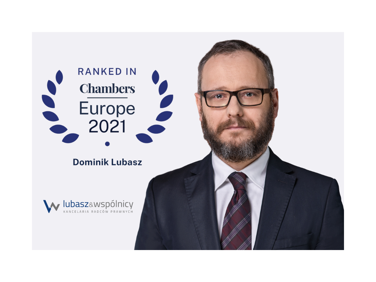 Dr Dominik Lubasz wyróżniony w rankingu Chambers and Partners!